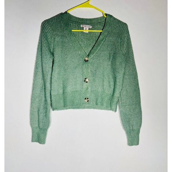 Sincerely Jules Green Button Front Knit Cardigan Sweater Women’s Size Small - Picture 1 of 4